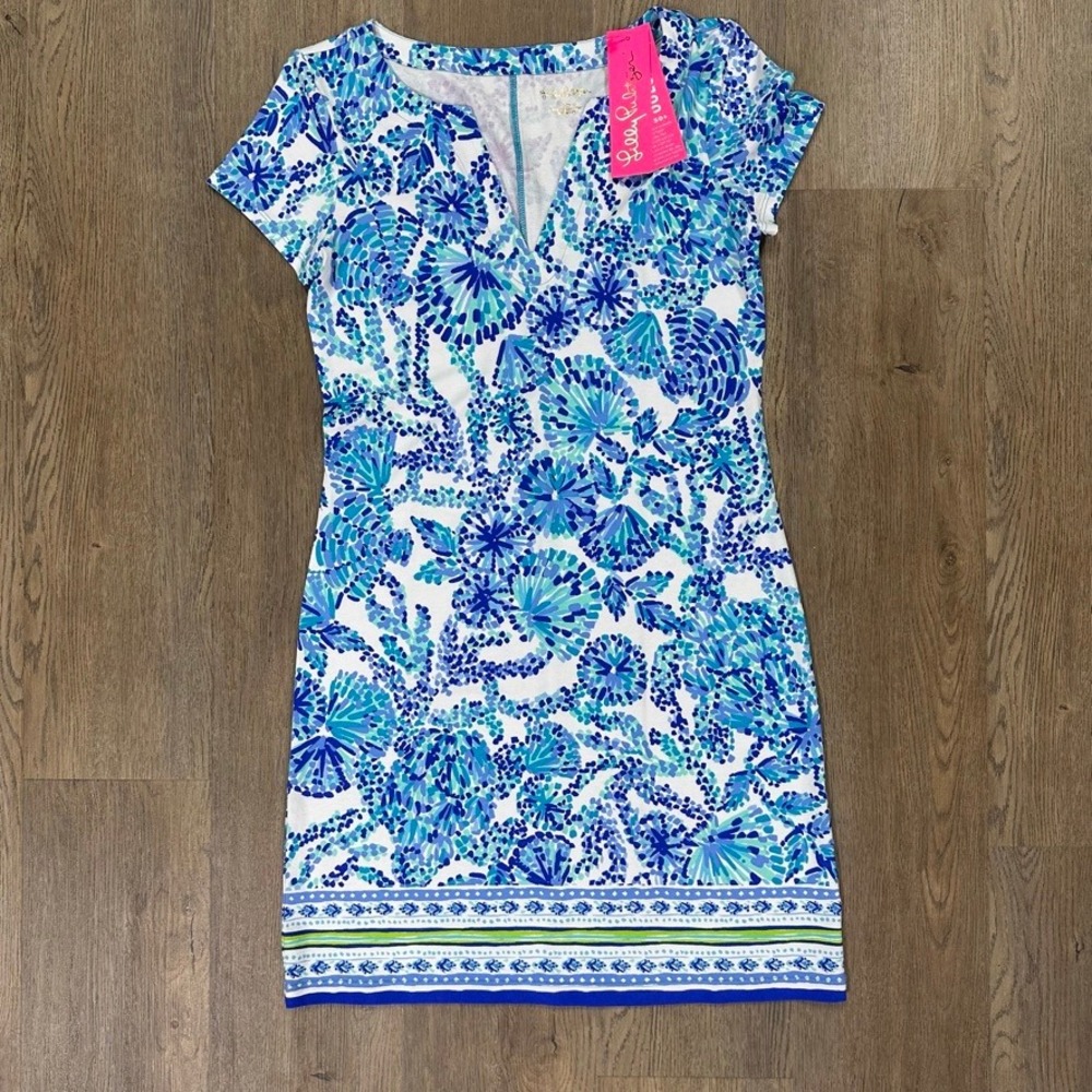 Lilly Pulitzer Sophiletta Dress XS Shell Me You Love Me UPF Shift Knit Mini